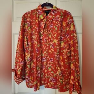 Jones New York floral red top, sz XL